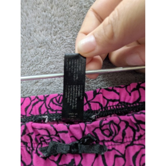 Womens Pajama Outfit Small Floral Print Casual Lightweight Stretch Pinkcore - Picture 9 of 14